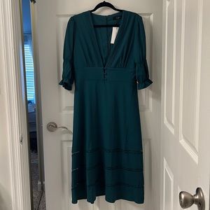 O.P.T / few MODA brand Parker dress size XL forest green/ dark turquoise